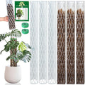 Sisher 6 Pcs Monstera Moss Pole,Plastic Moss Poles for Climbing Plants Work with Sphagnum Moss,6×16'' Plant Support for Indoor Plants,Garden Ties