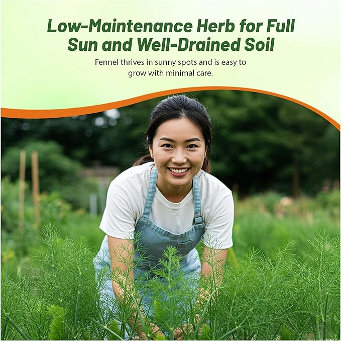 Outsidepride 1 oz. Annual Foeniculum Vulgare Fennel Herb Garden Seeds for Planting