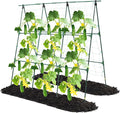 Cucumber Trellis, 50x48 inch A-Frame Garden Trellis for Climbing Plants Outdoor Support for Vegetable Vine Tomato Cucumber Trellis Raised Bed, with Netting, Green