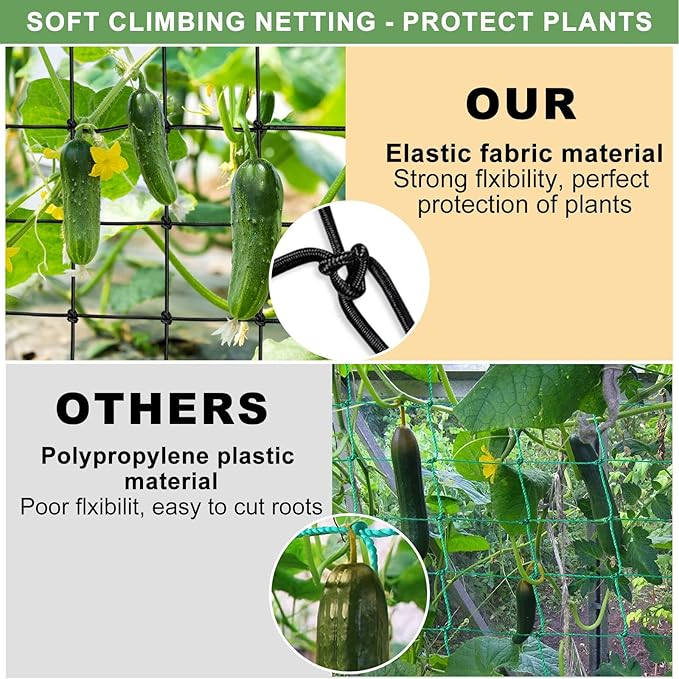 Scrog net 4x4 Trellis Net for Grow Tent,Heavy Duty Elastic Trellis Net with Hooks for Indoor Plant Growing Tents Garden Plant Net