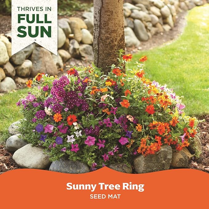 BloomingBulb Seed Mat - Easy to Plant and Grow Garden Seeds - Creates Fragrant, Vibrant Flower Garden – Customizable Flower Beds- Sunny Tree Ring-Flower Mat