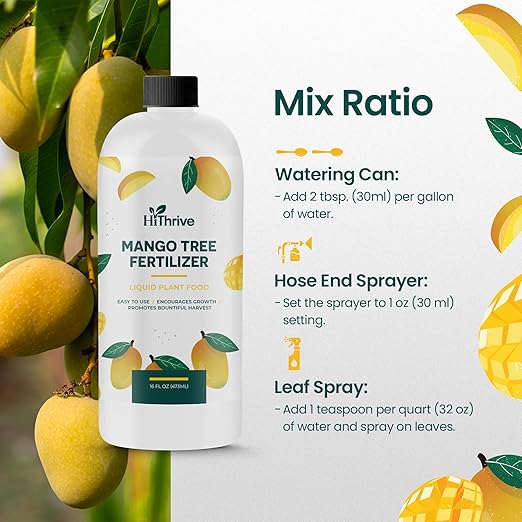 16oz Mango Fruit Tree Fertilizer - Makes 16 Gallons of Mango Tree Fertilizer for Mangoes, Nutrient-Rich Liquid Plant Food for Strong Roots, Lush Foliage, and Abundant, Juicy Mangos