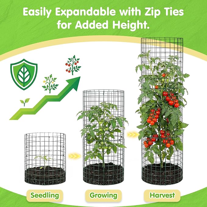 10 Pack Round Plant Protector from Animals – 30pcs 12" × 12" Metal Wire Mesh Garden Plant Cages Wire Plant Covers Pre-Bent Metal Mesh for Seedling Raised Bed Garden Protection for Vegetables Flower