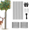 UQM 48 Inch Tree Trunk Protector, 6 Pcs Metal Tree Guards Trunk Protector with Glove & Metal Stakes & Zip Ties, Mesh Tree Bark Protector, Plant Protectors from Deer Animals Mowers Trimmers
