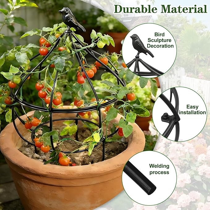 Sturdy Metal Garden Obelisk Trellis for Climbing Plants - 11.5" x11.5" x18" Versatile Support for Roses, Topiaries & Houseplants - Easy to Assemble, Durable & Decorative for Indoor/Outdoor Displays