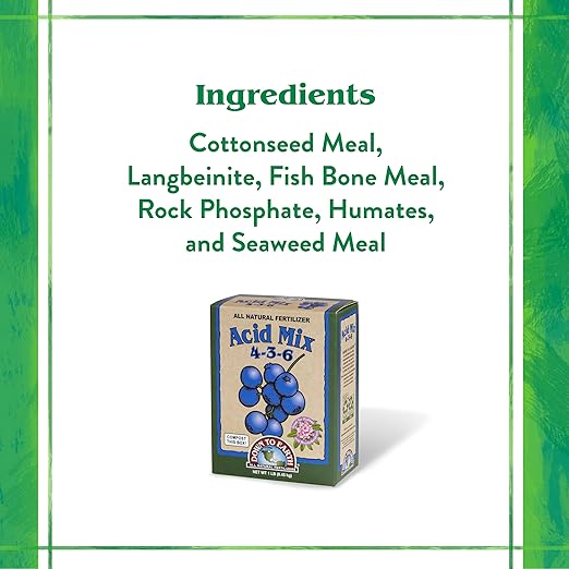 Down To Earth All Natural Fertilizers Organic Acid Mix - Plant Food for Blueberries, Raspberries, Azaleas and Rhododendrons 4-3-6, 1 lb