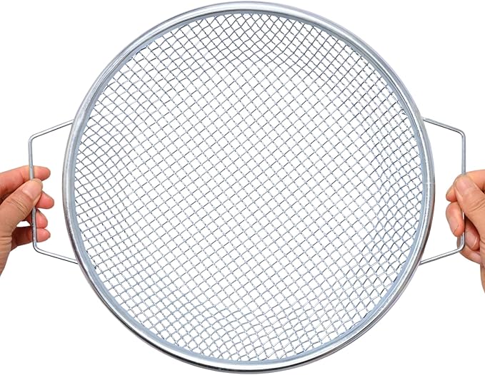 Soil Sifter with Handle, Fits 5-Gallon Buckets — Heavy-Duty Garden Soil Filter Tool (2 PCS 1/4in,1/8in)