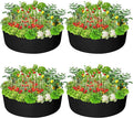 Zhehao 4 Pcs 15 Gallon Fabric Raised Planting Bed Round Garden Grow Bags Heavy Duty Breathable Fabric Raised Planter Container for Gardening Vegetables Herbs and Plants Outdoor