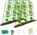 65"×48" Cucumber Trellis for Raised Bed, U-Shape Garden Trellis for Climbing Plants Outdoor, Metal Arch Vegetables Trellis, Detachable Cucumber Plant Support for Tomato,Squash