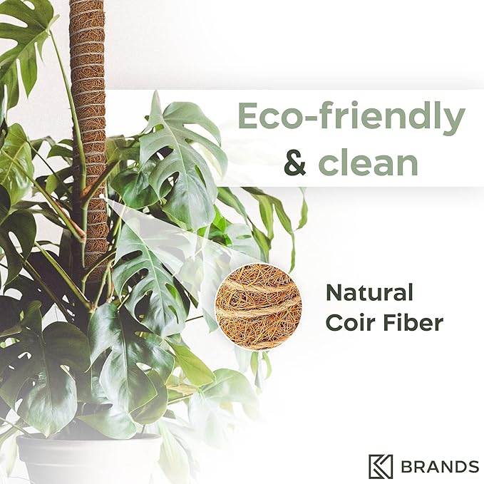 63'' Bendable Moss Pole Monstera Plant Support for Large Climbing Indoor Plants - Stakes for Potted Climbers - Tall Sticks Indoor Trellis for Houseplants - Accessories for Monstera Pot
