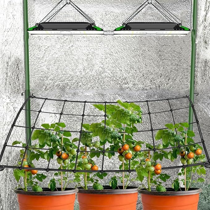 Elastic Netting with Hooks, Heavy-Duty Trellis Support for Indoor Plants, Gardening