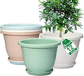5 Packs 12 inch Flower Pots + Saucer, Planters for Indoor & Outdoor Plants with Drainage Holes | Plastic Flower Pots, Large Planter (Colorful, 12 inch)