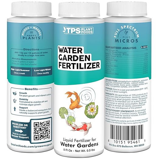 Water Garden Fertilizer – Liquid Plant Food for Pond-Safe Feeding, Lush Growth & Strong Roots, 32 oz