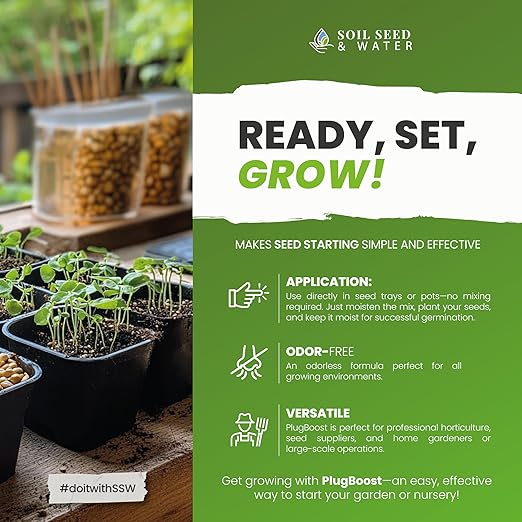 Soil Seed & Water PlugBoost Organic Seed Starter Soil Mix – OMRI Listed Soil for Seeds, Seedlings & Cuttings as a Seed Starter Mix