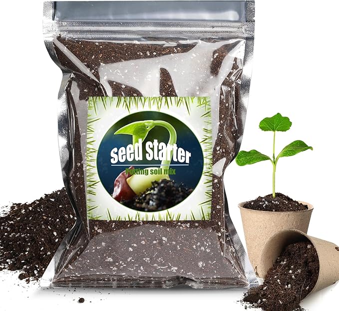 Organic Seed Starter Premium Potting Soil Mix 1qt, All Natural Seed Starter Mix for Fast Germination and Vigorous Seedlings with Strong Root Systems