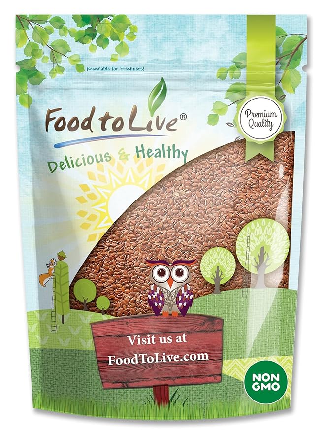 Food to Live - Brown Flax Seeds, 8 Ounces – Raw Whole Flaxseed, Kosher, Vegan, Bulk. Rich in Omega-3 Fats. Great for Salads, Baked Goods, Smoothies, Oatmeal, and Yogurt.