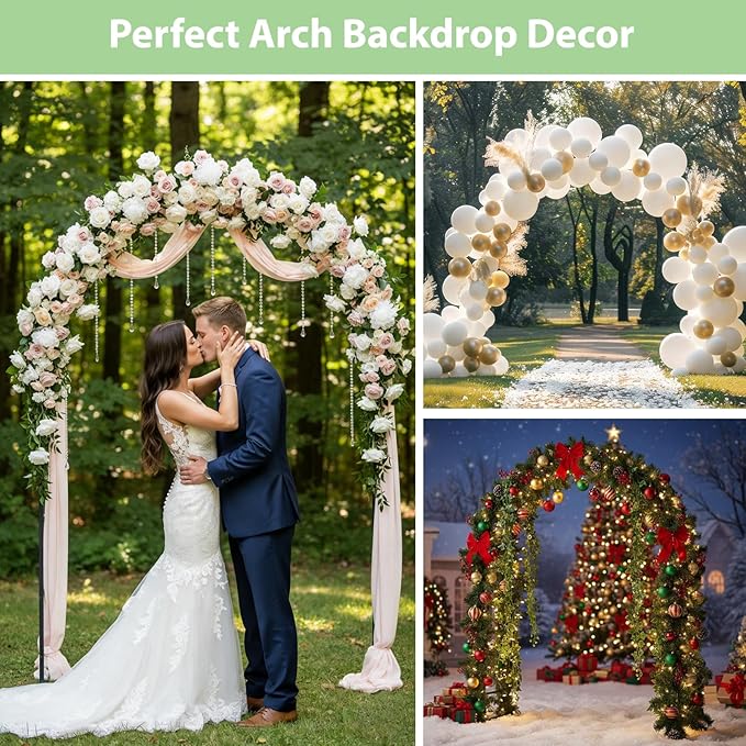 RUBFAC 7.8ft Garden Arch Trellis for Climbing Plants Outdoor, Metal Arch Frame Garden Arbors and Arches, Outdoor Archway for Flower Vines Wedding Bridal Party Decoration, Black