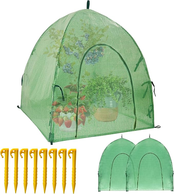 40″*40″*31″ Winter Plant Warm Covers - Raised Bed Cover, Garden Row Accelerator, Warm Tent Freeze Protection Humidity Domes for Germination, Seedling Propagation Protecting Plants from Animals 2 PCS
