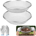 2PCS 1/4 Inch Mesh Soil Sifter for Gardening,Compost Sifter for 5 Gallon Buckets,Garden Sieve Rock Sifters for Captures Dirt Rocks Sawdust,Includes Gloves