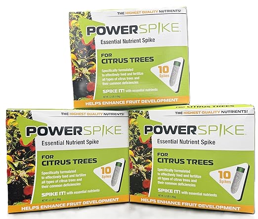 for Citrus Trees. Essential Nutrient Spike formulated to Feed All Types of Fruit Trees (Orange, Lemon, Lime, Peach, Plum, etc.) and Address Common Deficiencies (30 Spikes - 9.6 Lbs)
