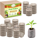 Legigo 50 PCS 50mm Peat Pellets Seed Starter Soil, Compressed Seed Starting Pods Plant Starter Soil Pods Plugs for Seedlings, Peat Pods for Starting Seeds, Herbs Tomatoes Flowers and Vegetables