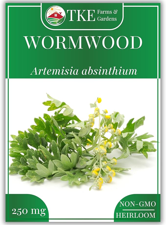 TKE Farms & Gardens - Wormwood Seeds for Planting, 1000+ Heirloom Non-GMO Seeds, Aromatic Perennial Herb with Silvery Foliage, Hardy and Drought-Tolerant, Beautiful Low-Maintenance Garden Plant