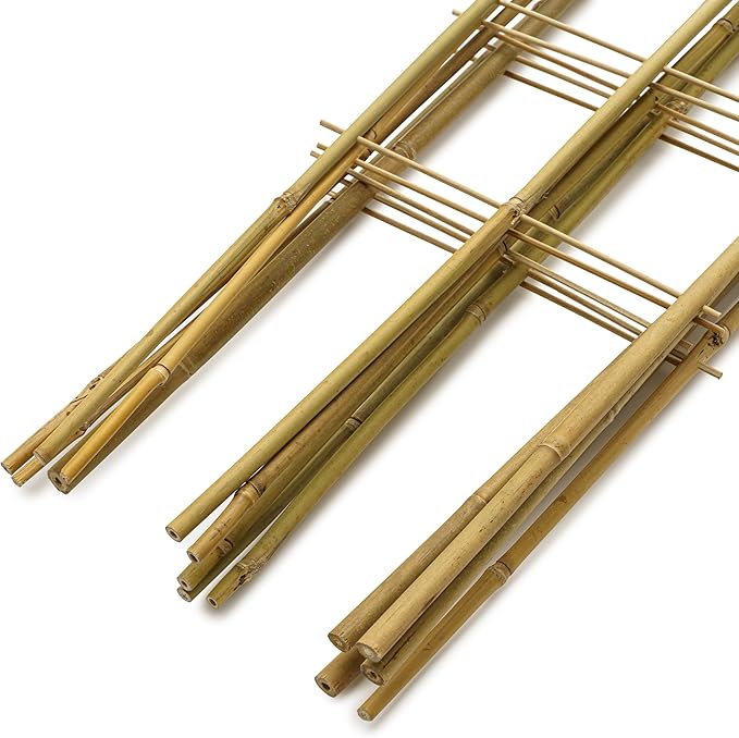 3 Pack 4 Feet U-Shape Bamboo Trellis, Natural Garden Bamboo Trellis for Climbing Plants, Vegetables, Cucumber, Tomato, Outdoor and Indoor Potted Plants