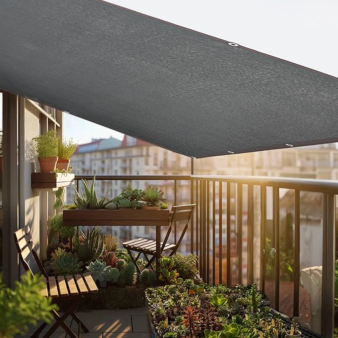 winemana 50% Black Shade Cloth, 6.6 x 16 FT Durable Mesh Tarp with Grommets, Garden Sunblock Shade Cloth Shading Antifreezing for Plants Cover, Greenhouse, Barns Kennel, Patio, Tomatoes