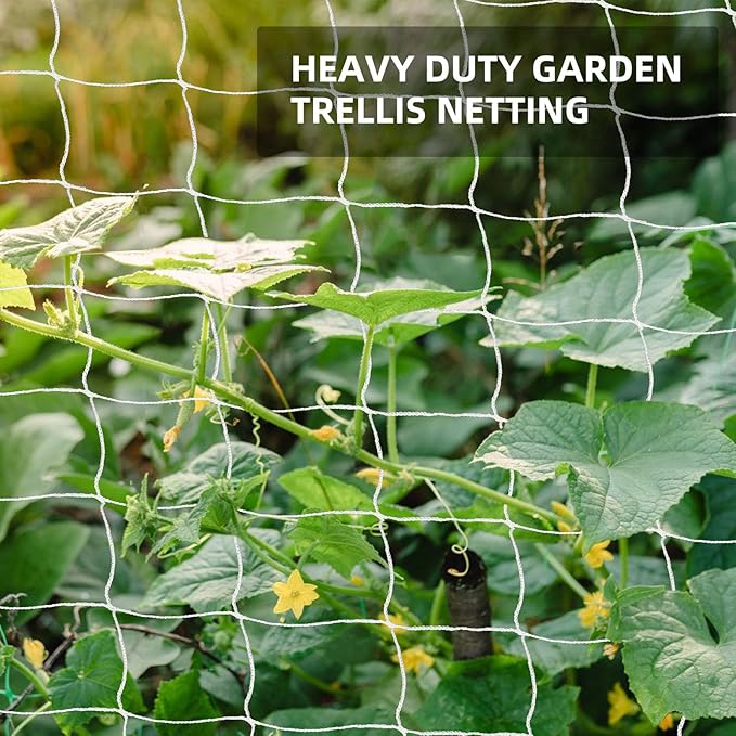 Trellis Netting, PDGROW Garden Plant Trellis Netting, 6 x 15 ft Heavy Duty Garden Trellis Netting, Outdoor Grow Net for Vines, Fruits, Vegetables, Grapes, Beans,Peas, 1 Pack