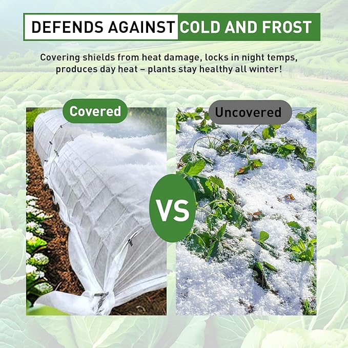 2 Pack Plant Covers Freeze Protection,10ft x 33ft Frost Cloth Plant Cover Blanket for Outdoor Plants Winter or Floating Row Covers Freeze Protection Garden Covers for Vegetables Raised Beds Insect