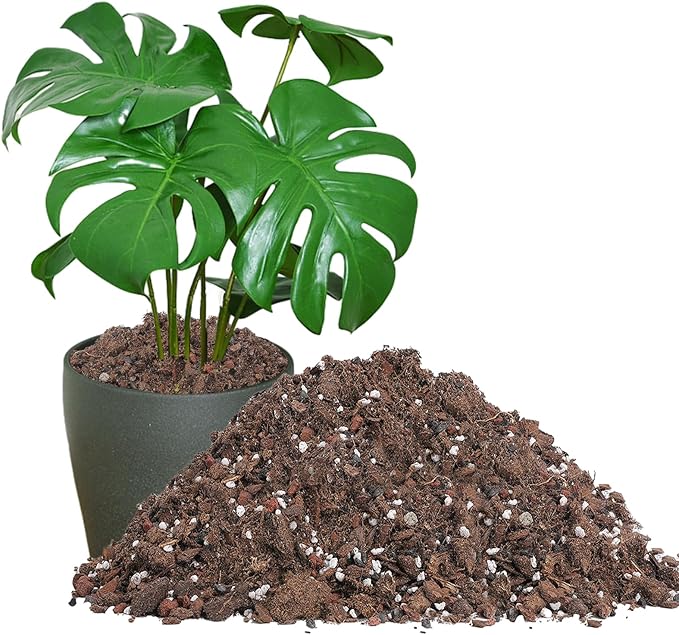 1.6QT Monstera Soil Potting Mix - Natural Organic Tropical Plant Soil for Improving Growth Rate, Sustainable Houseplants Growing Media for Indoor Bonsai Succulents Moisture Retention Drainage