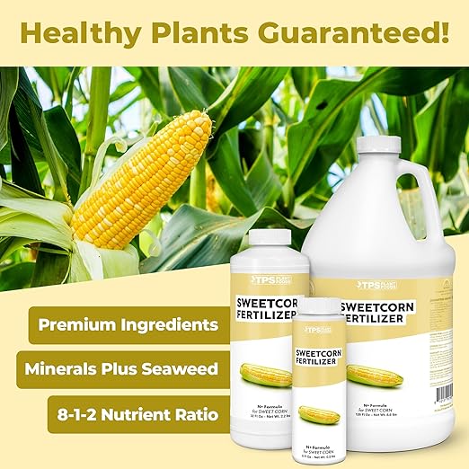 Sweet Corn Fertilizer – Liquid Plant Food for Bigger Ears, Vigorous Stalk Growth & Stronger Root Development, 1 Gallon