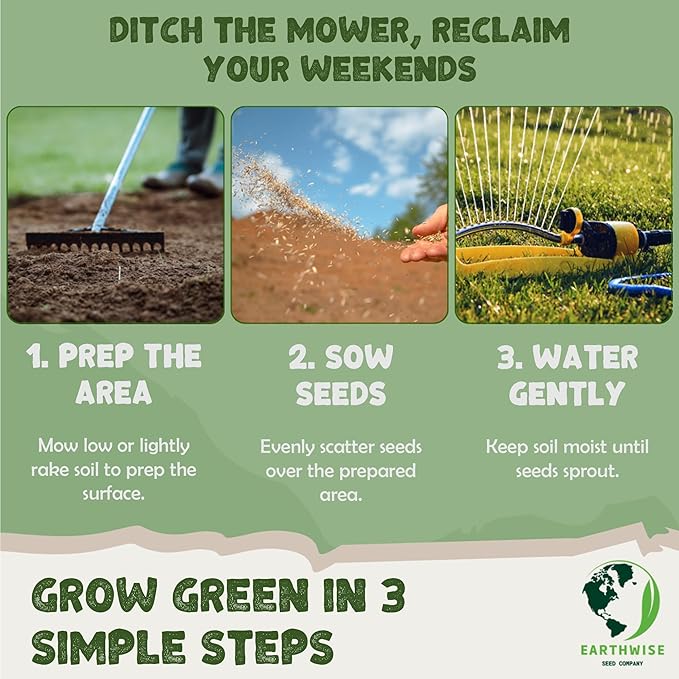 Earthwise Tri-Clover Blend – 1/2lb – Red, White & Crimson Clovers, Easy-Grow, Wildlife & Pollinator Friendly – 1000 sq. ft.