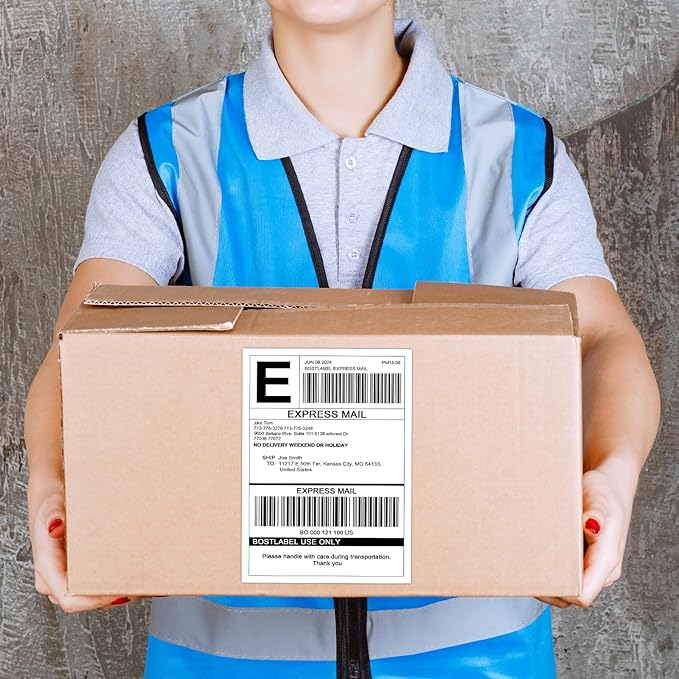 Bostlabel 8.5"x5.5" Half Sheet Shipping Labels for Laser & Inkjet Printers, 500 Sheets 1000 Pcs Half Page Labels, Self Adhesive Mailing Address Stickers
