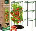 Riare 2 Pack Square Tomato Cages for Garden Plant Support- 45 Inch Heavy Duty Tomato Cage Garden Stakes Tomato Trellis for Climbing Plants Vegetables Flowers Outdoor Indoor