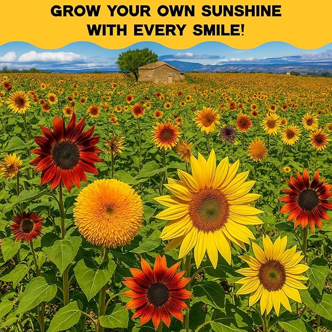 Sunflower Seeds Planting Kit - Christmas Gift for Family & Kids, 5 Non-GMO Heirloom Varieties with Pots, Soil & Tools. Easy to Grow Indoors/Outdoors, Perfect for Beginners