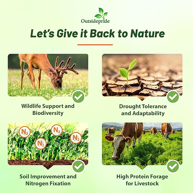 Outsidepride Cowpeas Seeds - 50 lbs Heat & Drought-Tolerant, Nutrient-Rich Cowpea Seeds for Cover Crops, Food Plots, Forage - Ideal for Planting, Enhancing Soil Health, and Improving Soil Fertility