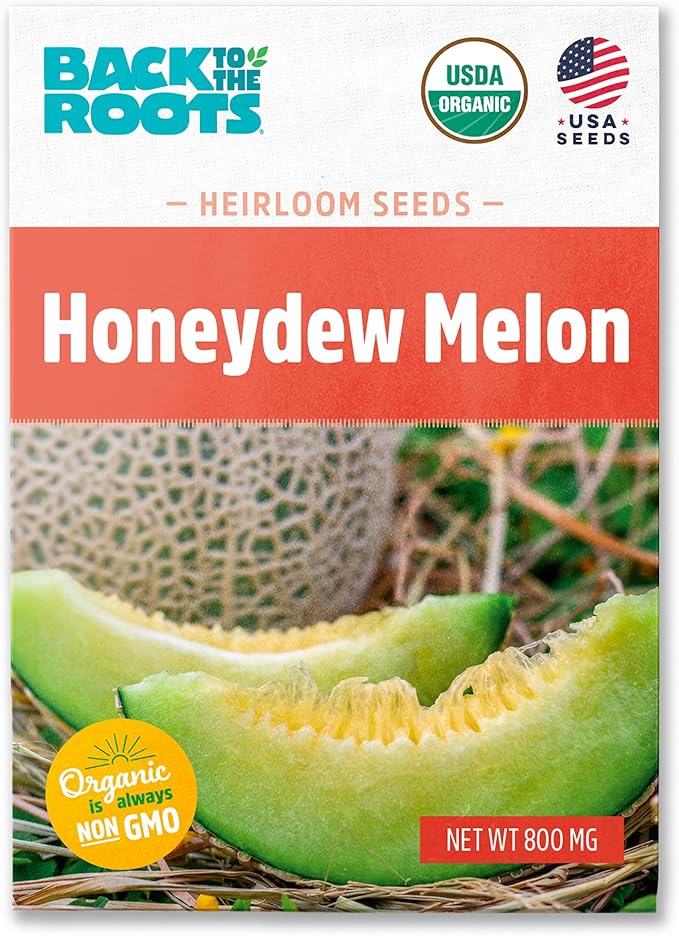 Back to The Roots 100% Organic Seed Packet - Honeydew Melon 'Green Flesh' 800mg