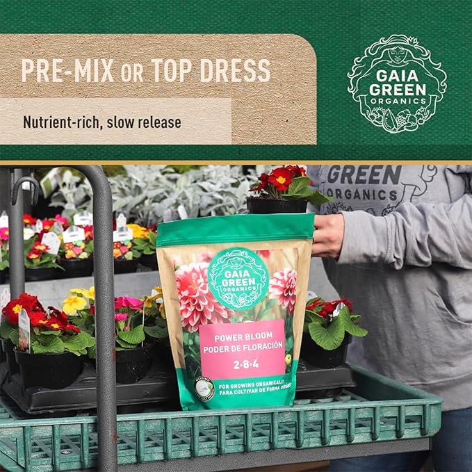 Gaia Green Power Bloom Fertilizer, 500 g Pouch High Phosphate Organic Mineral Blend for Robust Flowering and Root Development in Professional Gardening and Sustainable Organic Plant Growth