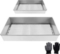 Remiawy Soil Sifter for Gardening, 2 Pack Rock Sifter for Compost Dirt Sand, Metal Garden Sieve Sifting Pan Tray, 1/4” Mesh Soil Screen Set of 2-17.5” x 11.5” and 12” x 10” (Large and Standard)