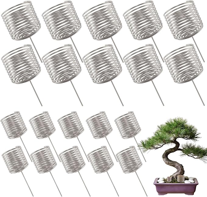 YBB 50 Pcs Stainless Steel Bonsai Fertilizer Baskets, 2 Size Cylindrical Bonsai Fertilizer Box Container Planting Nutrition Cups for Succulent, Orchid, Potted Plants