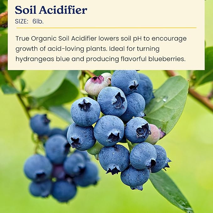 True Organic Soil Acidifier – Lowers Soil pH for Acid-Loving Plants – Ideal for Turning Hydrangeas Blue – 6lb Bag