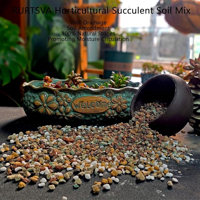 Mix Horticultural1.5lbs Lava Rocks Mixed Potting Soil for Plants Bonsai Succulents and Cacti Soil Decoration Gravel Volcanic Pumice Stones for Terrarium, Top Dressing, Fairy Gardening