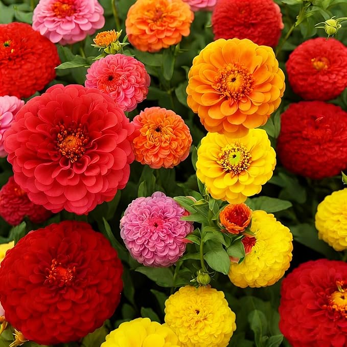 1500+ Crazy Blend Zinnia Seeds for Planting Non-GMO Annual Zinnia Flowers Seeds Vibrant Zinnia Elegans for Pollinator Gardens, Borders & Containers