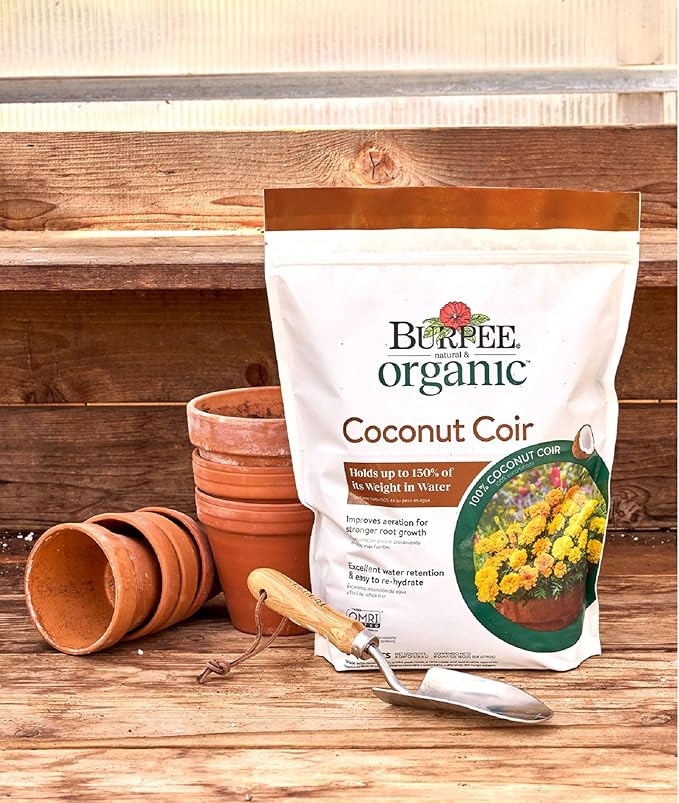 Burpee Natural & Organic Coconut Coir, 8 Quart, (1 Pack)