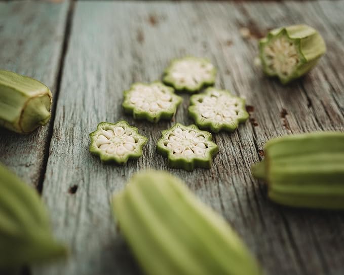 Star of David Okra - 50 Seeds - Tender & Delicious Heirloom Okra Variety, Non-GMO Heirloom Okra Seeds for Planting in The Home Garden, Thresh Seed Company