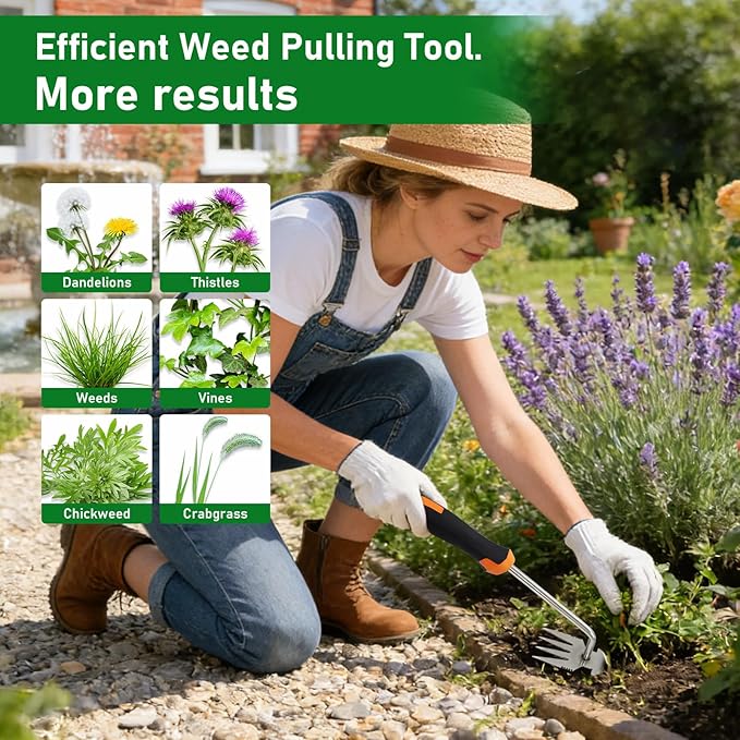 Weed Remover Tool,Portable Garden Weeder Tool,Weeding Tools,for Garden Hand Tools for Vegetable Gardening Backyard Farm Planting & Uprooting Weeding Tool