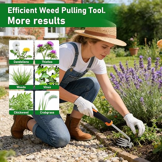 Weed Remover Tool,Portable Garden Weeder Tool,Weeding Tools,for Garden Hand Tools for Vegetable Gardening Backyard Farm Planting & Uprooting Weeding Tool