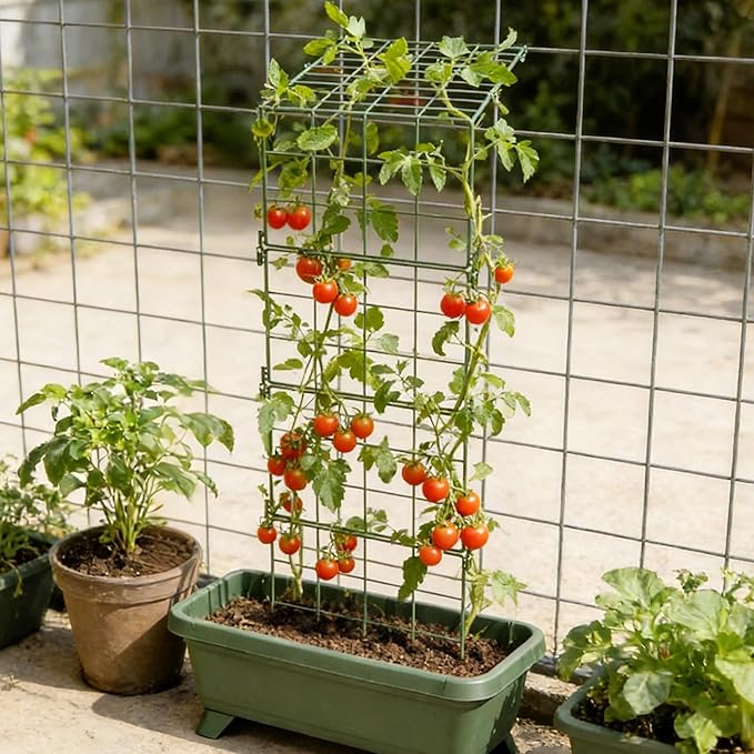 Heavy Duty Adjustable A-Frame Trellis for Climbing Plants,48"x16", Rust-Proof Metal Garden Trellis with Dense Grid, Ideal for Raised Beds, Cucumbers, Tomatoes, Beans, and Outdoor Vines (1 Pcs)