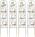 aboxoo Set of 4 Packs Dragonfly Metal Garden Trellis for Climbing Plants,Outdoor Decorative Flowers Arch Fence Trellis for Outdoor Patio,Garden,Lawn,Yard,Backyard,Wall Brackets,60'' H x 11'' W